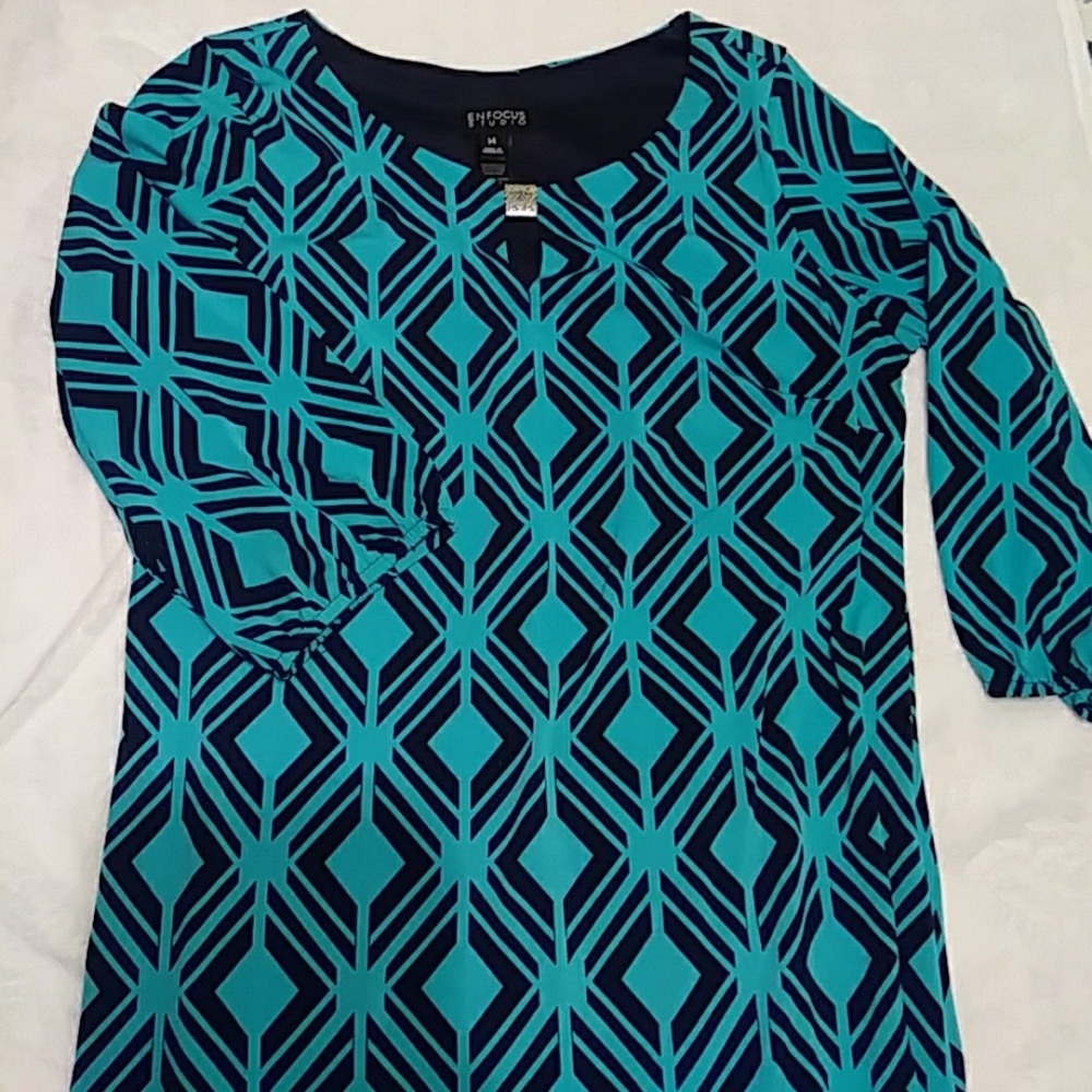 Navy Blue and Teal Dress